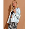 image:imageAllegra K Womens Holographic Party Shimmering Shiny Lightweight Zipper Hooded Metallic JacketHolographic