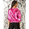 image:imageAllegra K Womens Holographic Party Shimmering Shiny Lightweight Zipper Hooded Metallic JacketHot Pink
