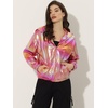 image:imageAllegra K Womens Holographic Party Shimmering Shiny Lightweight Zipper Hooded Metallic JacketLight Pink