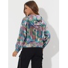 image:imageAllegra K Womens Holographic Party Shimmering Shiny Lightweight Zipper Hooded Metallic JacketMulticolorsquare