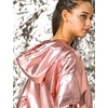 image:imageAllegra K Womens Holographic Party Shimmering Shiny Lightweight Zipper Hooded Metallic JacketPink