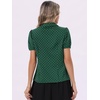image:imageAllegra K Womens Polka Dots Short Sleeve Button Up Vintage 1950s BlouseDark Green