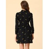 image:imageAllegra K Womens Shirt Dress Long Sleeve Collared Floral Embroidered Casual Mini DressesBlack