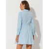 image:imageAllegra K Womens Shirt Dress Long Sleeve Collared Floral Embroidered Casual Mini DressesBlue