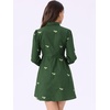 image:imageAllegra K Womens Shirt Dress Long Sleeve Collared Floral Embroidered Casual Mini DressesGreen