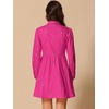 image:imageAllegra K Womens Shirt Dress Long Sleeve Collared Floral Embroidered Casual Mini DressesHot Pink