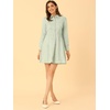 image:imageAllegra K Womens Shirt Dress Long Sleeve Collared Floral Embroidered Casual Mini DressesLight Green