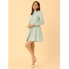 image:imageAllegra K Womens Shirt Dress Long Sleeve Collared Floral Embroidered Casual Mini DressesLight Green