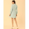 image:imageAllegra K Womens Shirt Dress Long Sleeve Collared Floral Embroidered Casual Mini DressesLight Green