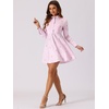 image:imageAllegra K Womens Shirt Dress Long Sleeve Collared Floral Embroidered Casual Mini DressesLight Purple