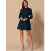image:imageAllegra K Womens Shirt Dress Long Sleeve Collared Floral Embroidered Casual Mini DressesNavy Blue