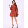 image:imageAllegra K Womens Shirt Dress Long Sleeve Collared Floral Embroidered Casual Mini DressesOrange