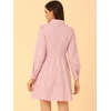 image:imageAllegra K Womens Shirt Dress Long Sleeve Collared Floral Embroidered Casual Mini DressesPink