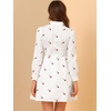 image:imageAllegra K Womens Shirt Dress Long Sleeve Collared Floral Embroidered Casual Mini DressesWhite