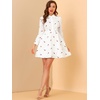 image:imageAllegra K Womens Shirt Dress Long Sleeve Collared Floral Embroidered Casual Mini DressesWhite