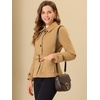 image:imageAllegra K Womens Winter Outerwear Single Breasted Belted Pea CoatKhaki