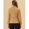 image:imageAllegra K Womens Winter Outerwear Single Breasted Belted Pea CoatKhaki