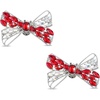image:imageAllegra K 2 PCS Womens Bow Shoe Clips Rhinestone Satin Shoe Buckle Removable Decorative Clips for Heels FlatsRedRhinestone