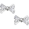 image:imageAllegra K 2 PCS Womens Bow Shoe Clips Rhinestone Satin Shoe Buckle Removable Decorative Clips for Heels FlatsSilverRhinestone