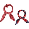 image:imageAllegra K 2Pcs 50cm Women Satin Printed Square Kerchief Hair Wrap Neck Scarf 50  50cm1969  1969LW Red DotsampRed