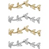 image:imageAllegra K 4 PCS Womens Shoelace Charm DIY Decorative Rhinestones Shoe Clips Faux Pearl for PartyGold Silver1