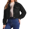 image:imageAllegra K Fuzzy Fleece Jacket for Womens Casual Faux Fur Button Winter Outerwear Short CoatBlack