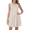 image:imageAllegra K Polka Dot Dress for Women Casual Summer Sleeveless Tank Dress Boat Neck Y2K Bubble DressesBeige