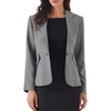 image:imageAllegra K Vintage Plaid Blazer for Womens Houndstooth Lapel Collar Work Office Fitted Suit JacketNavy Blue