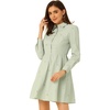 image:imageAllegra K Womens Shirt Dress Long Sleeve Collared Floral Embroidered Casual Mini DressesLight Green