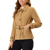 image:imageAllegra K Womens Winter Outerwear Single Breasted Belted Pea CoatKhaki