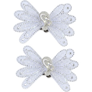image:imageAllegra K 2 PCS Womens Bow Shoe Clips Rhinestone Satin Shoe Buckle Removable Decorative Clips for Heels FlatsLight GrayTwist