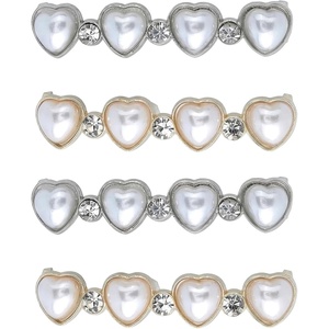 image:imageAllegra K 4 PCS Womens Shoelace Charm DIY Decorative Rhinestones Shoe Clips Faux Pearl for PartyGold Silver3