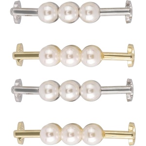 image:imageAllegra K 4 PCS Womens Shoelace Charm DIY Decorative Rhinestones Shoe Clips Faux Pearl for PartyGold Silver8