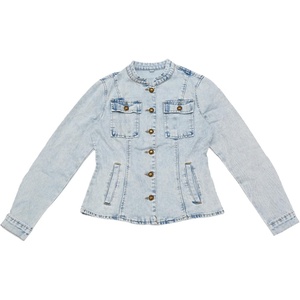 image:imageAllegra K Casual Denim Jacket for Womens Classic Stand Collar Long Sleeve Jean JacketLight Wash