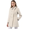 image:imageAllegra K Womens Peter Pan Collar Overcoat Double Breasted Winter Trench Pea CoatBeige