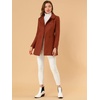 image:imageAllegra K Womens Peter Pan Collar Overcoat Double Breasted Winter Trench Pea CoatBrown