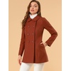 image:imageAllegra K Womens Peter Pan Collar Overcoat Double Breasted Winter Trench Pea CoatBrown