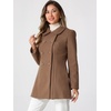 image:imageAllegra K Womens Peter Pan Collar Overcoat Double Breasted Winter Trench Pea CoatCoffee
