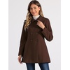 image:imageAllegra K Womens Peter Pan Collar Overcoat Double Breasted Winter Trench Pea CoatCoffees