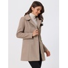 image:imageAllegra K Womens Peter Pan Collar Overcoat Double Breasted Winter Trench Pea CoatDark Beige