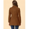 image:imageAllegra K Womens Peter Pan Collar Overcoat Double Breasted Winter Trench Pea CoatDark Brown