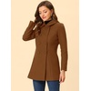 image:imageAllegra K Womens Peter Pan Collar Overcoat Double Breasted Winter Trench Pea CoatDark Brown