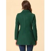 image:imageAllegra K Womens Peter Pan Collar Overcoat Double Breasted Winter Trench Pea CoatDark Green