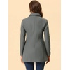 image:imageAllegra K Womens Peter Pan Collar Overcoat Double Breasted Winter Trench Pea CoatDark Grey