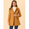 image:imageAllegra K Womens Peter Pan Collar Overcoat Double Breasted Winter Trench Pea CoatDark Khaki