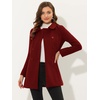 image:imageAllegra K Womens Peter Pan Collar Overcoat Double Breasted Winter Trench Pea CoatDark Red