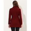 image:imageAllegra K Womens Peter Pan Collar Overcoat Double Breasted Winter Trench Pea CoatDark Red