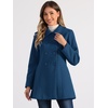 image:imageAllegra K Womens Peter Pan Collar Overcoat Double Breasted Winter Trench Pea CoatDeep Blue