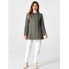 image:imageAllegra K Womens Peter Pan Collar Overcoat Double Breasted Winter Trench Pea CoatDusty Dark Grey