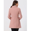 image:imageAllegra K Womens Peter Pan Collar Overcoat Double Breasted Winter Trench Pea CoatDusty Pink